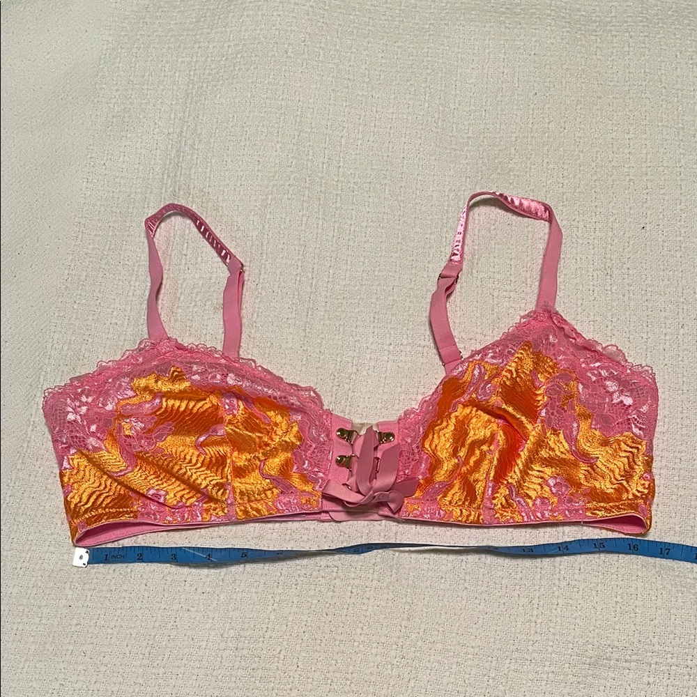 Pink and Orange Lace Bralette
